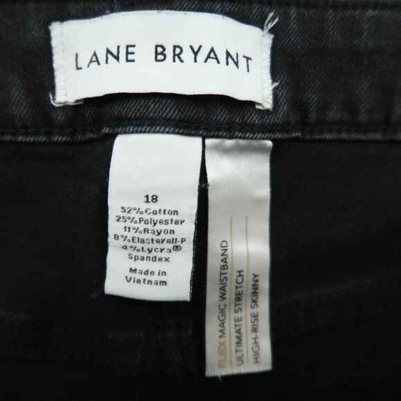 Lane Bryant Jeans Women's 18 Gray High-Rise Skinny Denim 28" Inseam Distressed - Picture 7 of 14